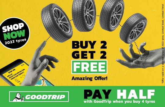 Buy 2 Goodtrip Tyres and Get 2 Free at Stop&Go Dubai